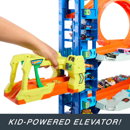 Hot Wheels Let's Race Netflix - City Ultimate Garage Playset with 2 Die-Cast Cars, Toy Storage for 50+ 1:64 Scale Cars, 4 Levels of Track Play, Defeat the Dragon, HKX48