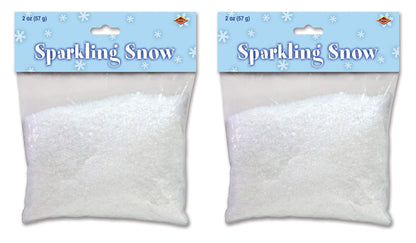 Beistle Sparkling Fake Artificial Plastic Snow 4 Ounces for Decoration and Crafts Christmas Décor Winter Party Supplies, White
