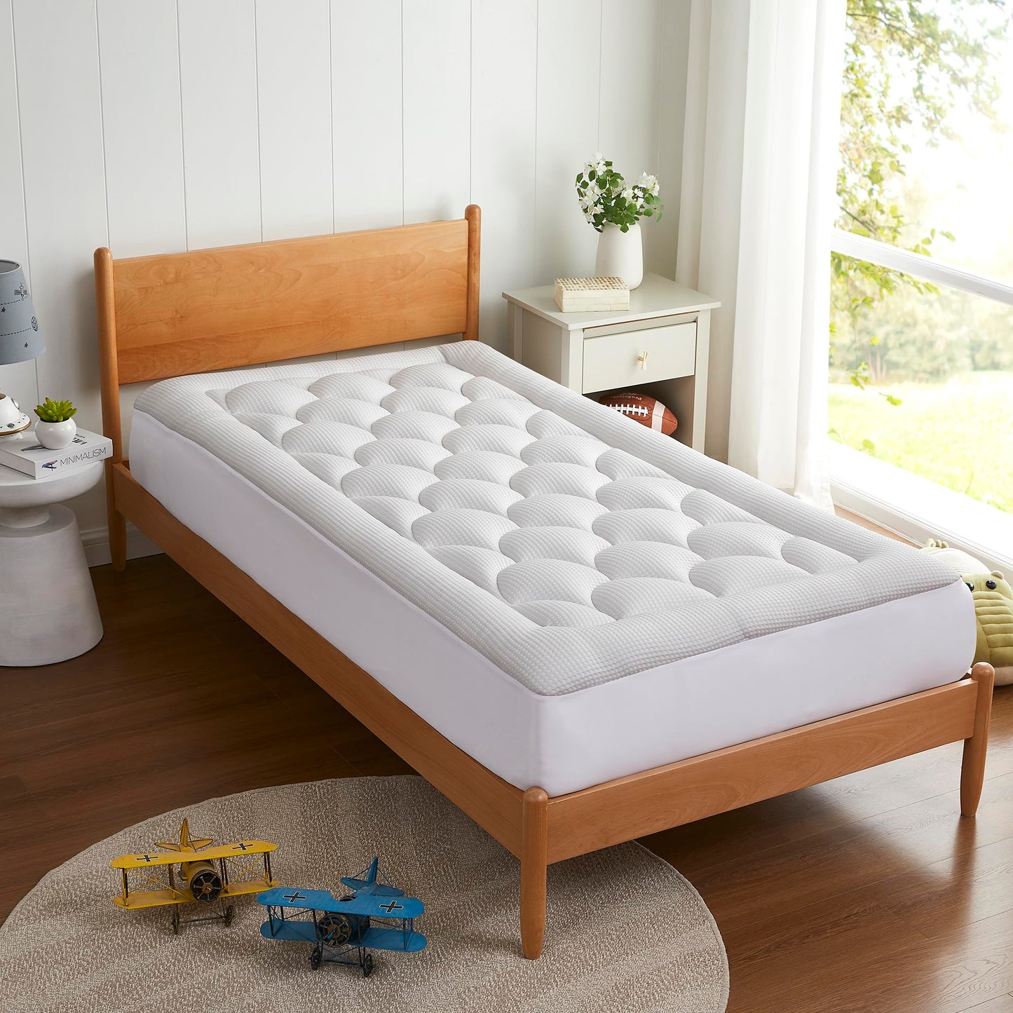XYZVOON Twin XL Mattress Topper for College Dorm Bed, Cooling Breathable Mattress Pad for Hot Sleeper, Quilted Fitted with 8-21 inches Deep Pocket, Machine Washable (39x80 inch, Dove Grey)