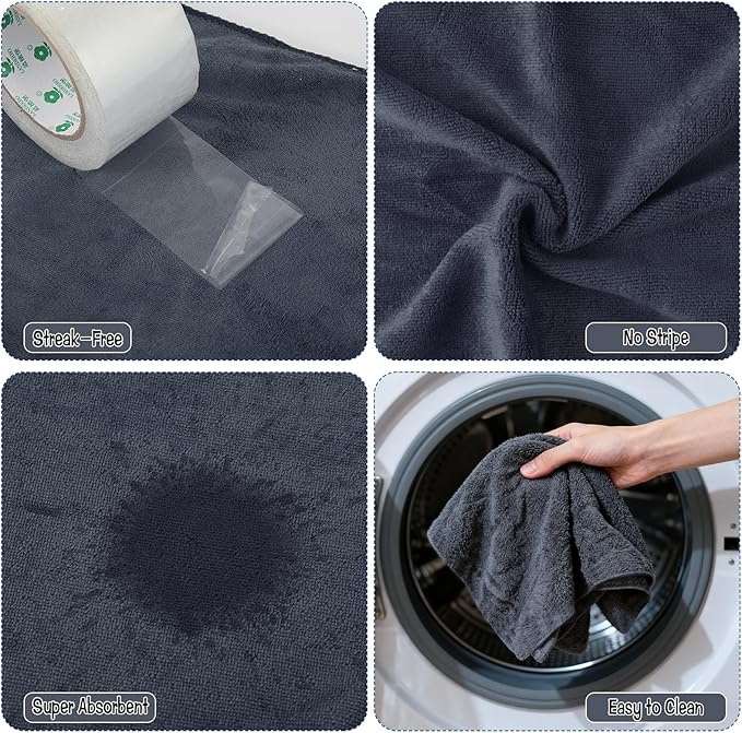 4 Pack Extra Large Microfiber Cleaning Cloths 20"x30", Lint-Free Reusable Towels
