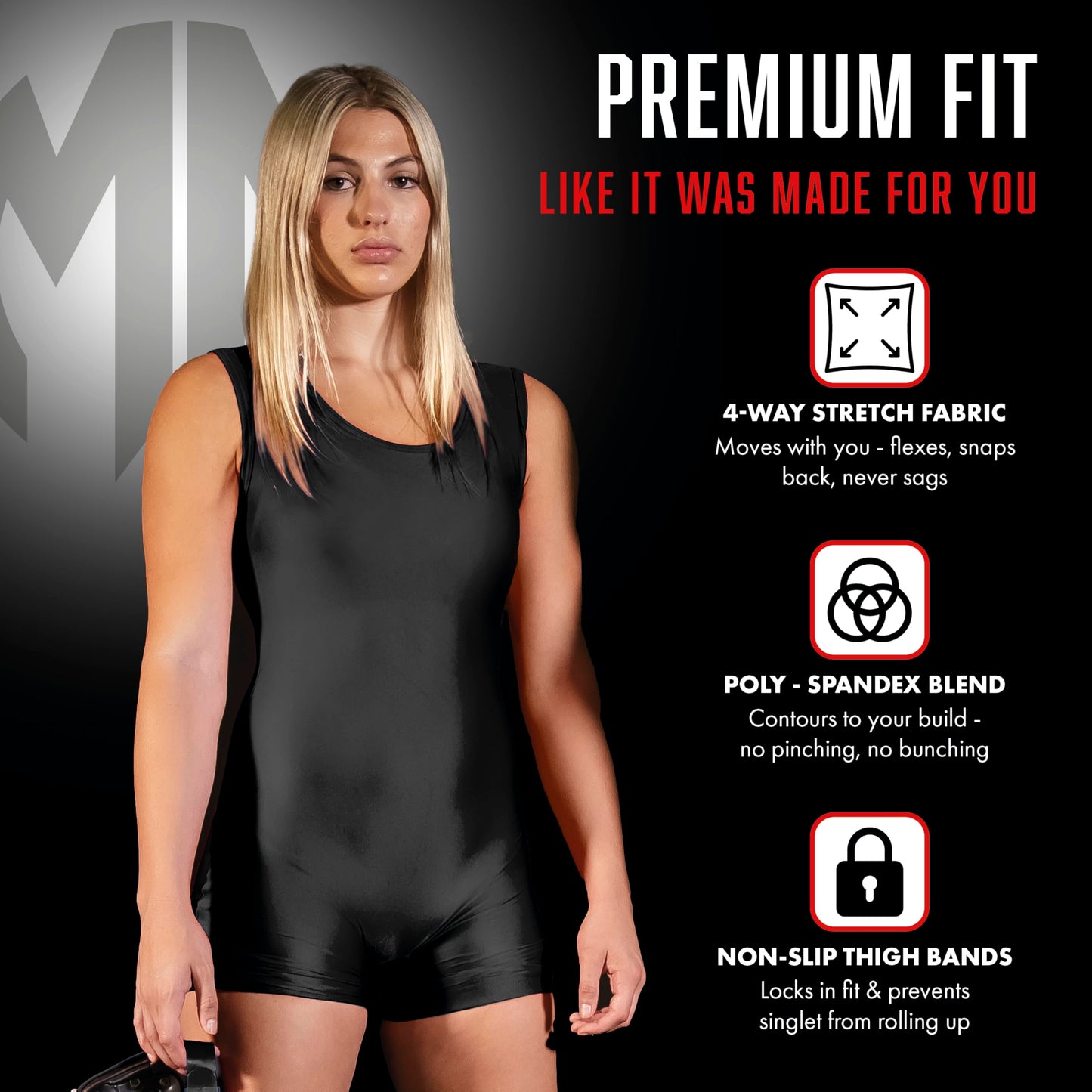 Matman Women & Girls Wrestling Singlet – High Performance Singlets for Wrestling or Weightlifting - Edge Singlet (X-Large)