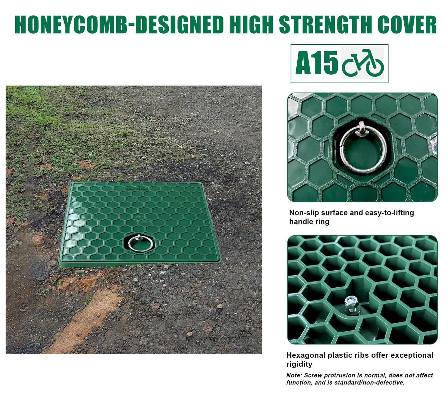 Natotela 2 Sets 12.5x12.5x14.3in Underground Splice Boxes W/Solid Inspection Cover Deep Enclosure Precast Pull Distribution Pit Access Electrical Junction Boxes Drillable Tapered Wiring Cable Box