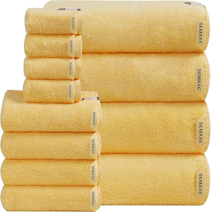 SEMAXE 12-Piece Family Bathroom Towel Set