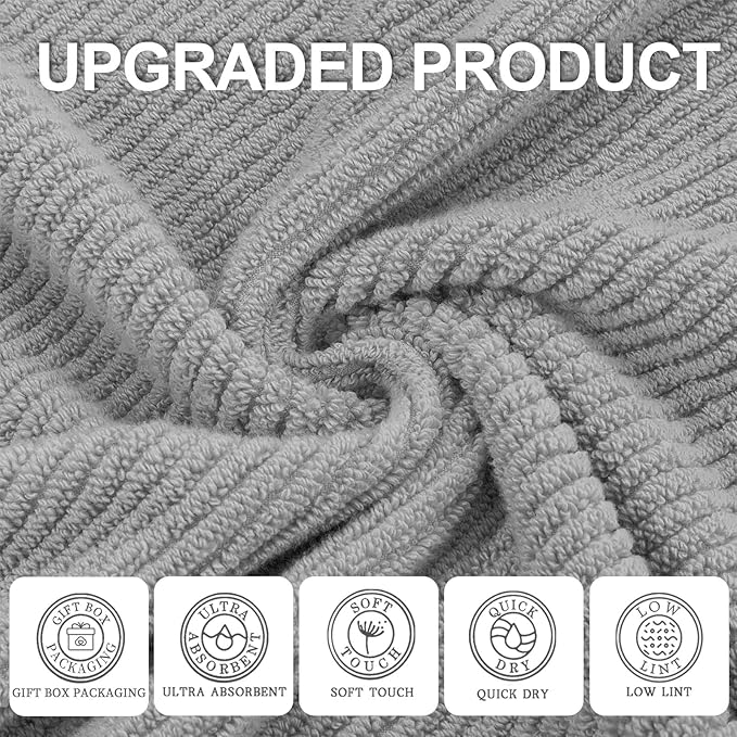 VOOVA & MOVAS Grey Bathroom Towel Sets