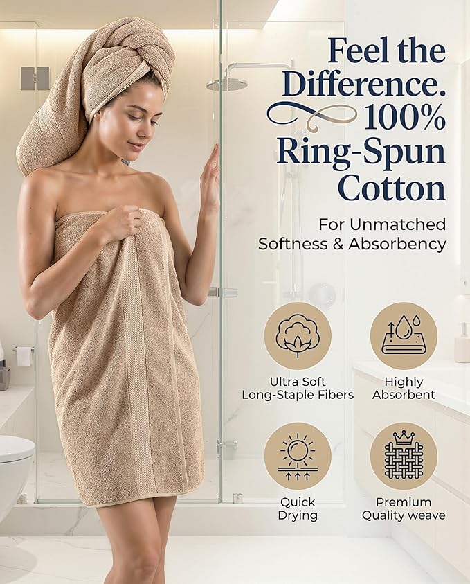 Lane Linen 100% Cotton Towel Set