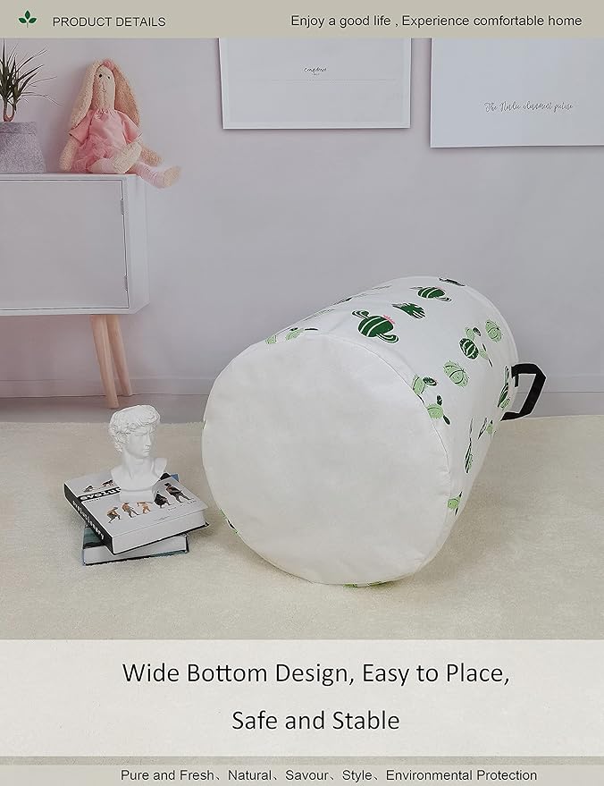 Round Fabric Storage Bin, Decorative Basket, Organizer Basket