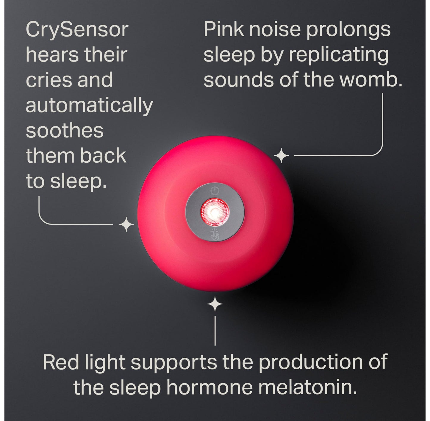 Tommee Tippee Dreammaker Baby Sleep Aid, Developed with Scientists, LED Red Nightlight, Adjustable Brightness and Pulsing Glow, Automatic CrySensor Soothes with Pink Noise