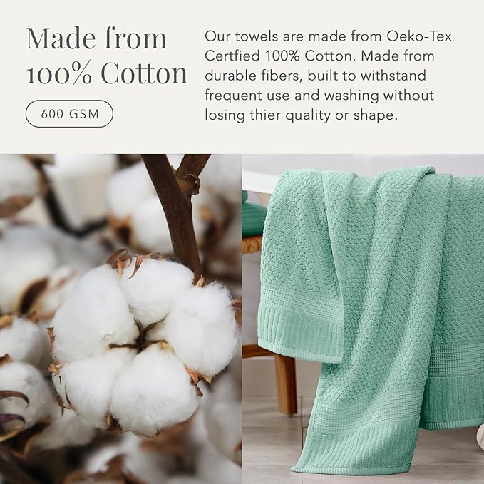 NY Loft 100% Cotton Towel Set 6 Piece | Super Soft & Absorbent Quick-Dry 2 Bath