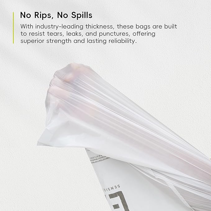 EKO 21 Gallon / 50-90 Liter, Extra-Strong Unscented Garbage Bags, Easy-Dispense