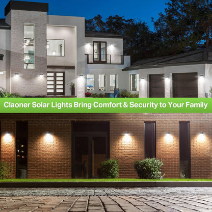 CLAONER Solar Lights Outdoor, Super Bright 126LED Solar Security Lights PIR Motion Sensor with 3 Lighting Modes, 270° Lighting Angle, Wireless IP65 Waterproof Wall Lights for Outside (6 Pack)