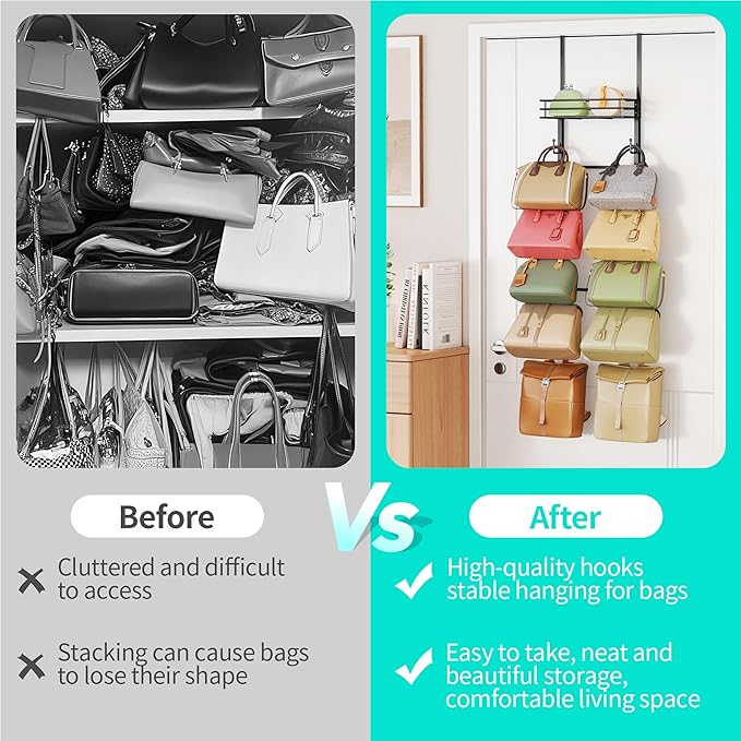 HapiRm Over The Door Purse Organizer