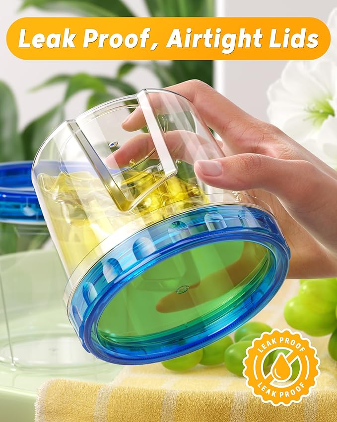 6 Pack-24 oz Freezer Storage Containers, Plastic Food Storage Containers