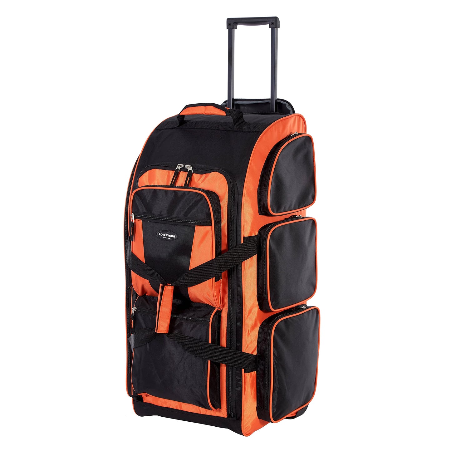 Travelers Club Xpedition 30 Inch Multi-Pocket Upright Rolling Duffel Bag, Bright Orange, 30" Suitcase