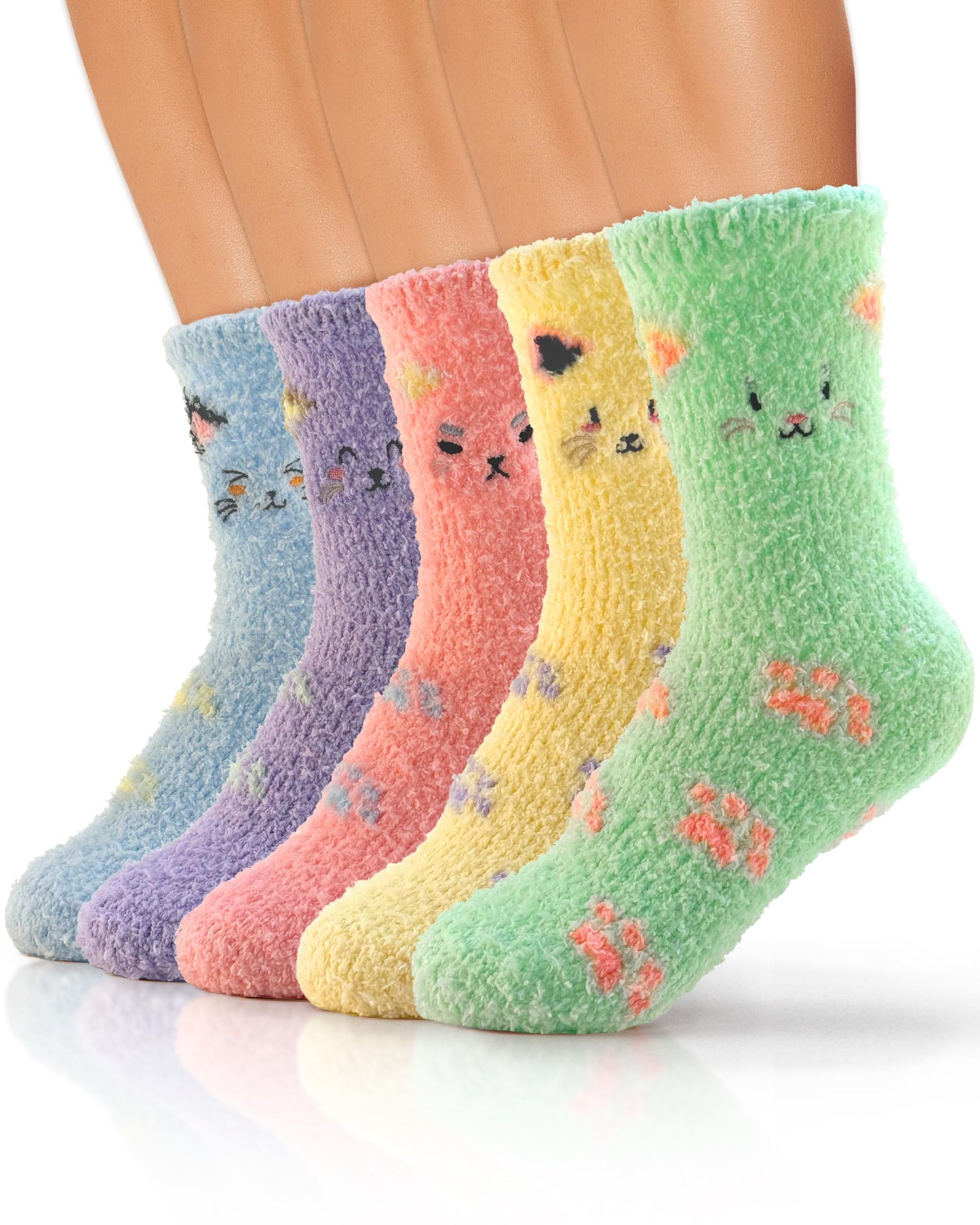 TEHOOK Warm & Cozy Valentines Gifts for Women, Fluffy Fuzzy Plush Sleeping Slipper Socks - Soft Warm Fabric