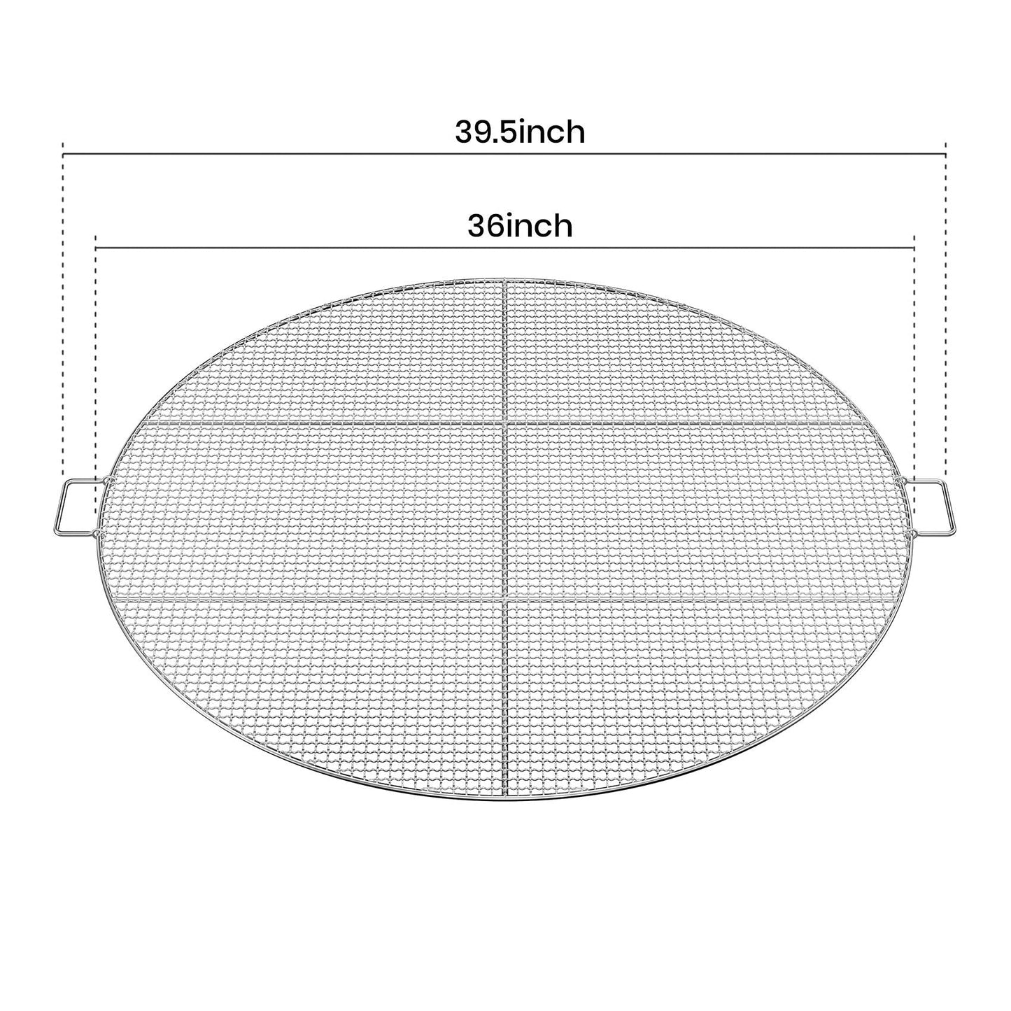 Stanbroil Fire Pit Cooking Grill Grate with 3 Support Bars - Outdoor Round BBQ Campfire Grill Grid - Camping Cookware - Stainless Steel, 36 Inch