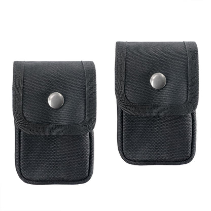 diodrio 2 Pack EDC Belt Pouches for Men Women, Small Utility Holster Pouches with Belt Loop for Hiking, Fishing, Camping, Snap Closure, Classic Waxed Canvas, Black Small