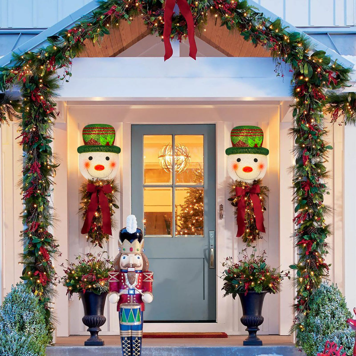 Hxezoc 2 Pack Christmas Snowman Porch Light Covers Good Light Transmission Lamp Covers for Christmas Front Yard, Garages, Garden, Porch Lamp Decoration
