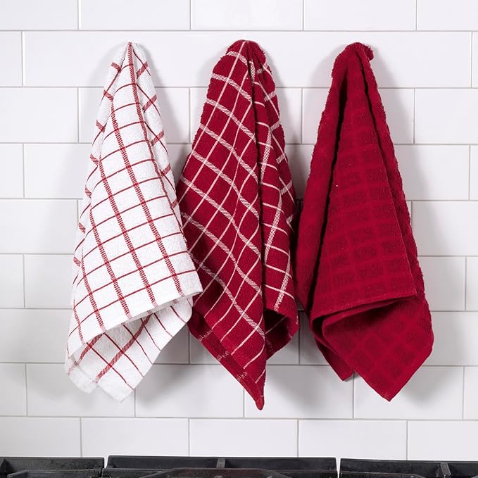 Ritz Premium 100% Cotton Terry Check Kitchen Dish Towels