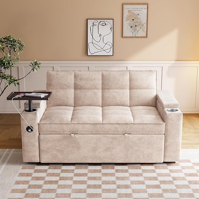 65'' 3-in-1 Convertible Sofa Bed