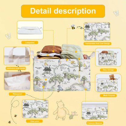 ZsaTuiy Winnie Nursery Baby Stuff, Winnie Storage Basket, Winnie Nursery Storage Baske Storage Basket With A Waterproof PE Coating, Storage Baskets Suitable For Bathroom and Bedroom