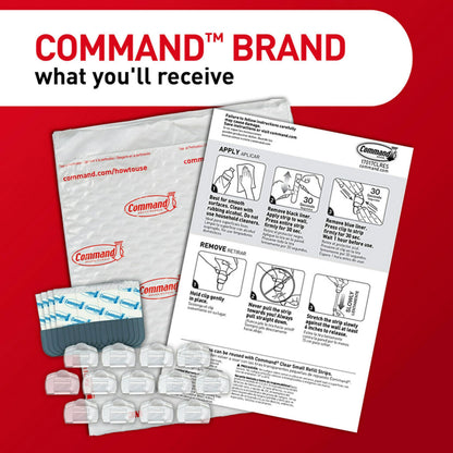 Command Round Cord Clips, Damage Free Hanging Cable Clips, No Tools Wall Clips for Hanging Electrical Cables, 13 Clear Cord Clips and 16 Command Strips