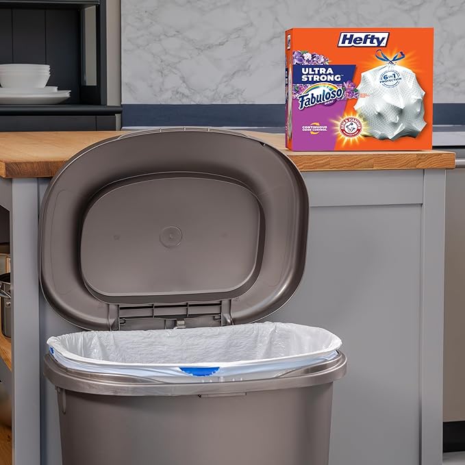 Hefty Ultra Strong 13 Gallon Trash Bags, Tall Kitchen Trash Bags 13 Gallon Size