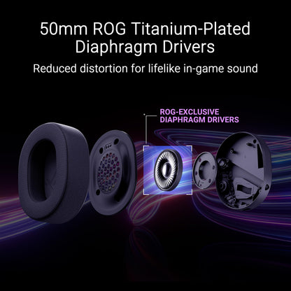 ASUS ROG Pelta Wireless Gaming Headset with Detachable Mic – Tri-Mode (BT, 2.4GHz, USB-C) 50mm Titanium-Plated Drivers, 70Hr Battery, Ergonomic, Lightweight, for PC, PS5, PS4, Switch, Mobile - Black