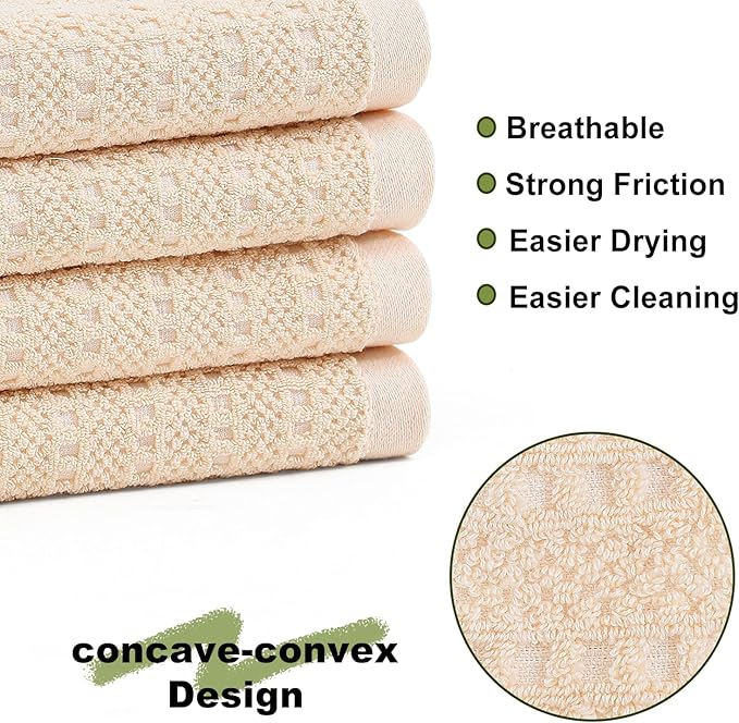 SALAS Kitchen Dish Towels, Bulk Cotton Kitchen Hand Towels, 390 GMS Plaid Dish