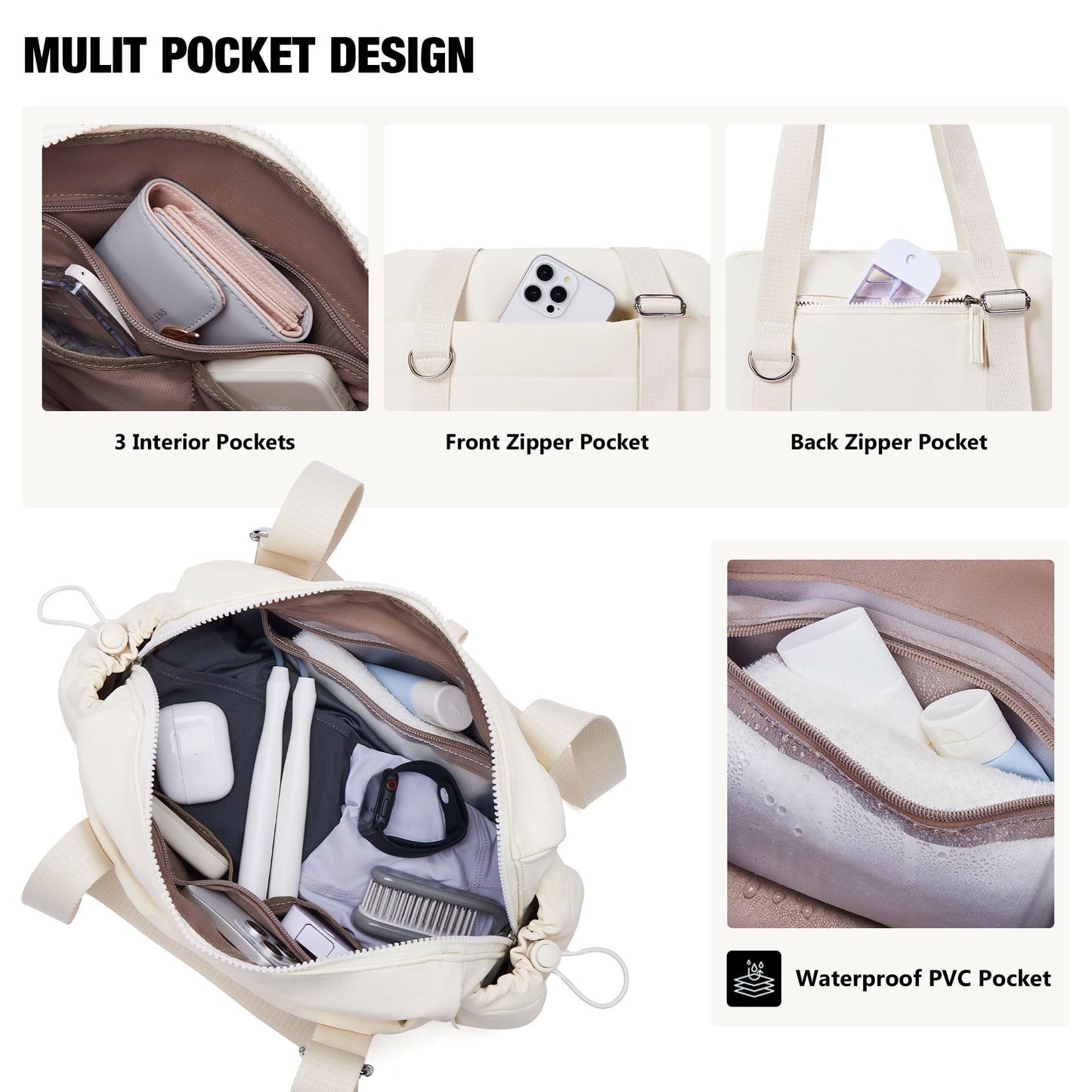 ROULENS Small Gym Bag for Women 2 Set Mini Gym Duffle Bag with Wet Compartment and Coin Wallet, Gym Tote Bag for Workout/Sport/Travel