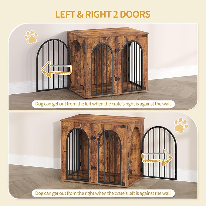 Hzuaneri 26.8'' Wooden Dog Crate Furniture, Indoor Dog Kennel Dogs Cage