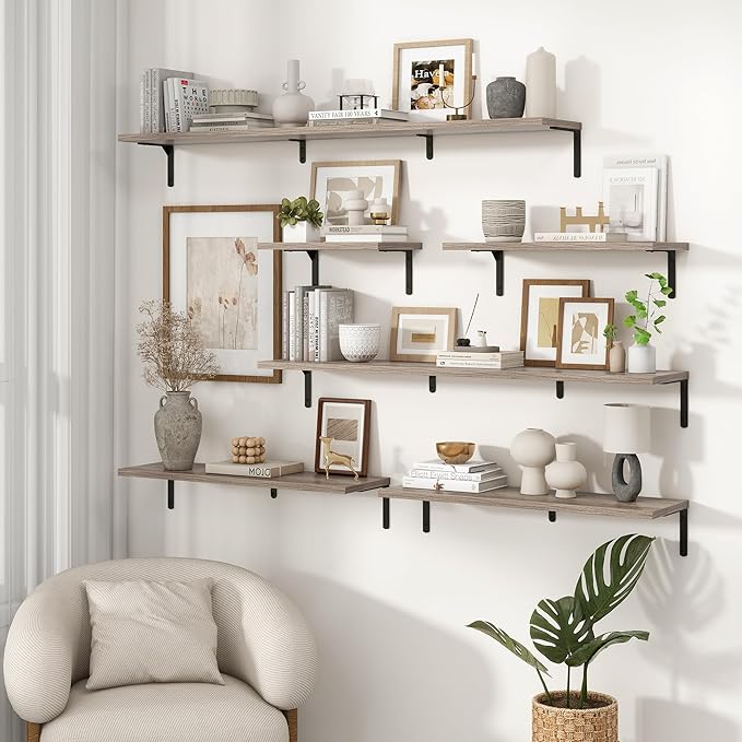 Fun Memories Deep Floating Shelves, 32W x 8D Floating Shelves Set of 2