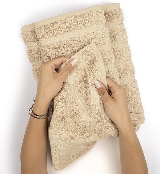 American Soft Linen Luxury 6 Piece Towel Set, 2 Bath Towels 2 Hand Towel 2