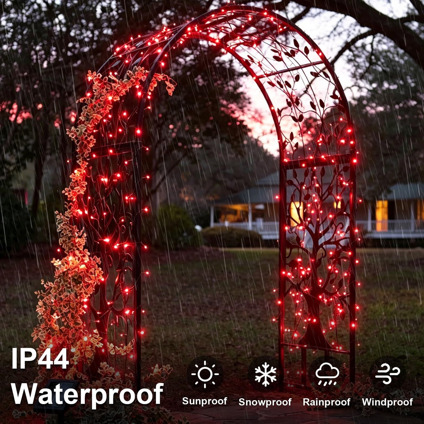 QITONG 500LED Red String Lights, 165ft Twinkle Lights Outdoor Waterproof with Plug in, Green Wire Christmas Fairy Lights Indoor with 8 Modes