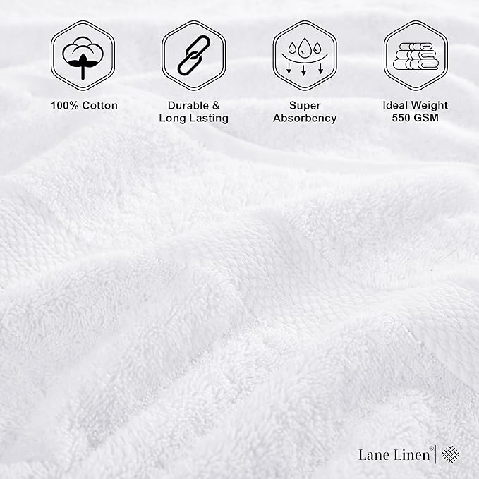 Lane Linen 100% Cotton 4 Pack Bath Sheets