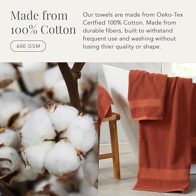 NY Loft 100% Cotton 4 Pack Bath Towel Set| Super Soft & Absorbent Quick-Dry