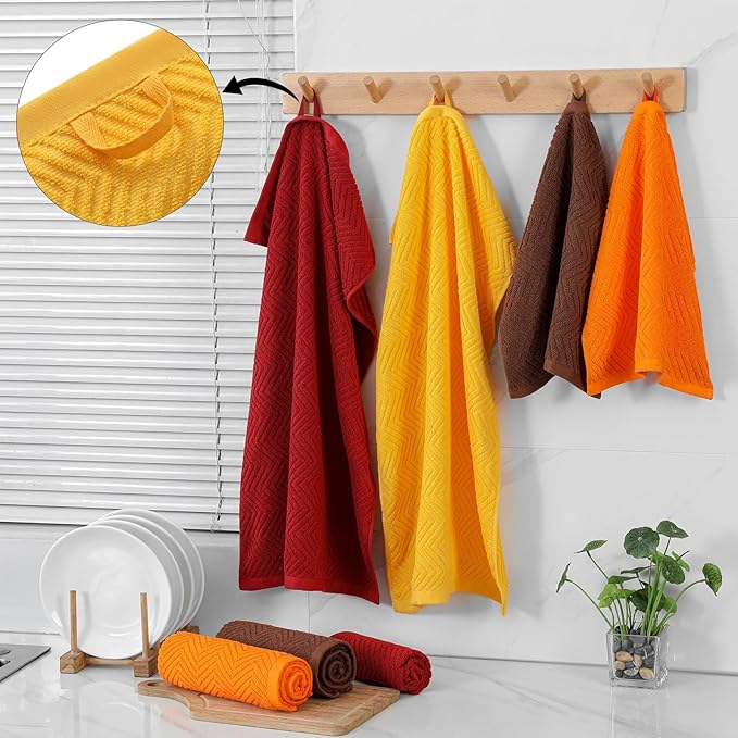 100% Cotton Kitchen Towels and Dishcloths Set