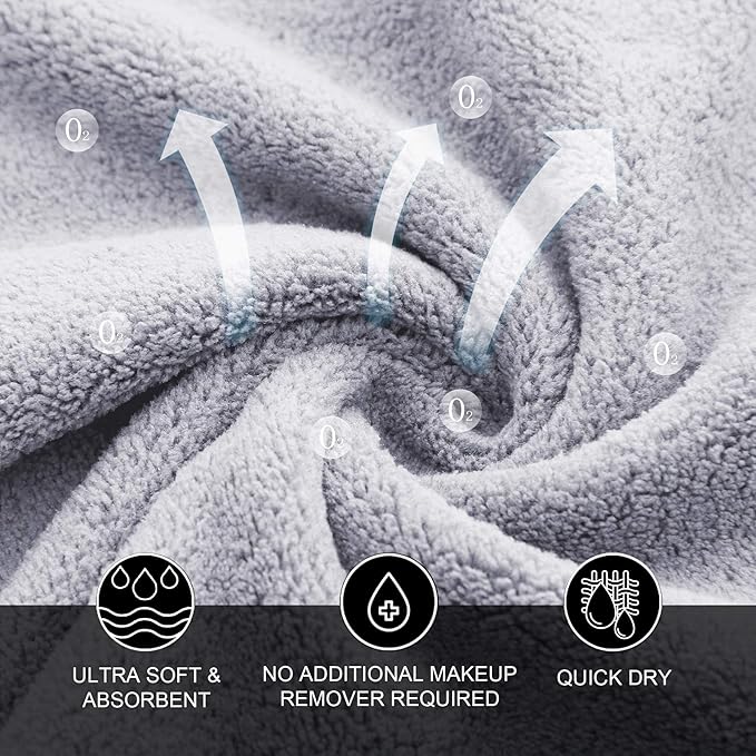 MOONQUEEN Microfiber Facial Cloths Fast Drying Washcloth 24 Pack