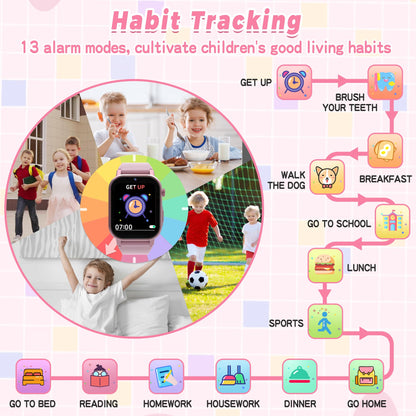 Kids Smart Watches Girls Gift Age 3-12, Kids Watch with 32 Games HD Touchscreen Camera Video Music Audiobook Pedometer Flashlight 12/24 hr Educational Toys Birthday Gift for Girls Ages 5 6 7 8 9 10