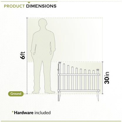 30in H x 40in W (2 Panels) No Dig Zippity Ashley Corner Vinyl Picket Fence, Garden Fence Border, Decorative Fence For Garden, White Vinyl Panels for Backyard, Patio & Yard, ZP19007
