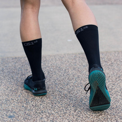 Orthosleeve WC4 Wellness Care Socks, Light Gradient Compression, Soft, Moisture Wicking, Crew Socks, L, Black
