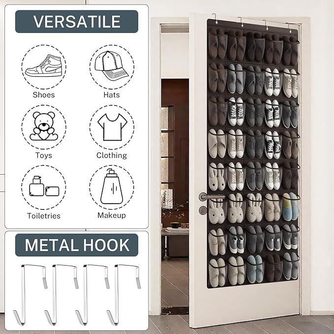 40-Pocket Over the Door Shoe Organizer