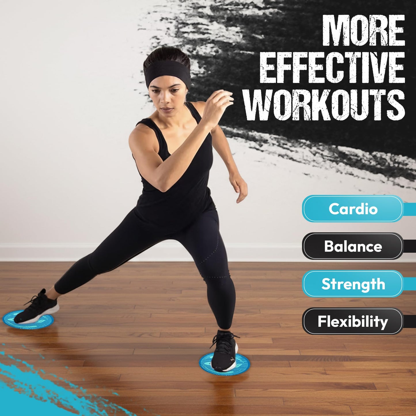 Gliding Discs for Working Out - Exercise Sliders for Hardwood Floors 1 Pair Blue, Authentic Workout Sliders Disc for Full Body Resistance Workout, Includes 4 Streaming Video Workouts