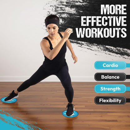 Gliding Discs for Working Out - Exercise Sliders for Hardwood Floors 1 Pair Blue, Authentic Workout Sliders Disc for Full Body Resistance Workout, Includes 4 Streaming Video Workouts