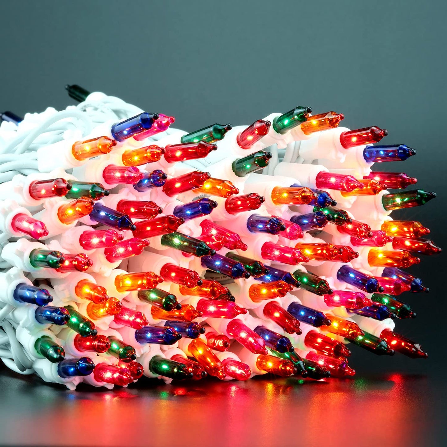 YULETIME 200 Multicolor Christmas String Light, 2-Set 33' 100 ct White Wire