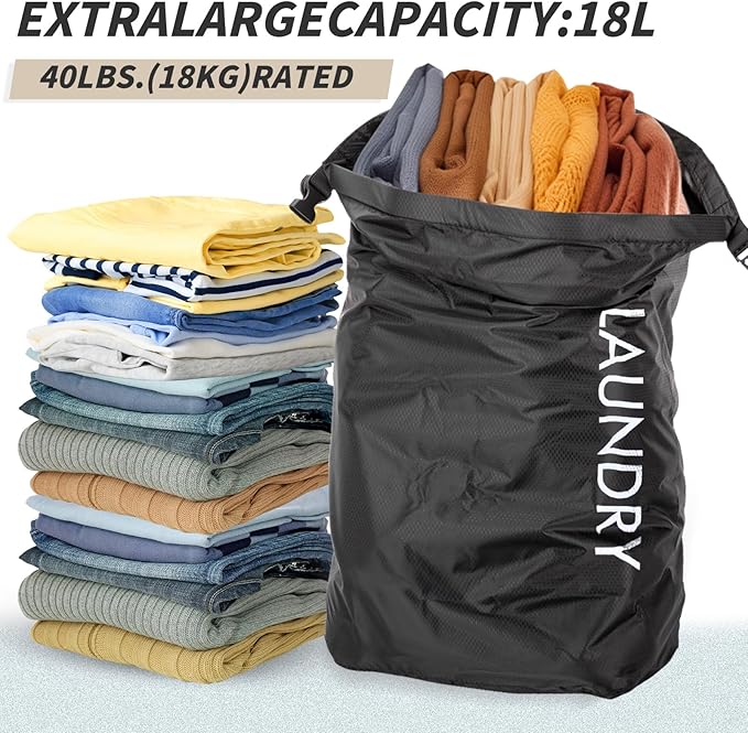 Travel Laundry Bag, Vacuum Compression Dirty Clothes Travel Bag Waterproof Wet
