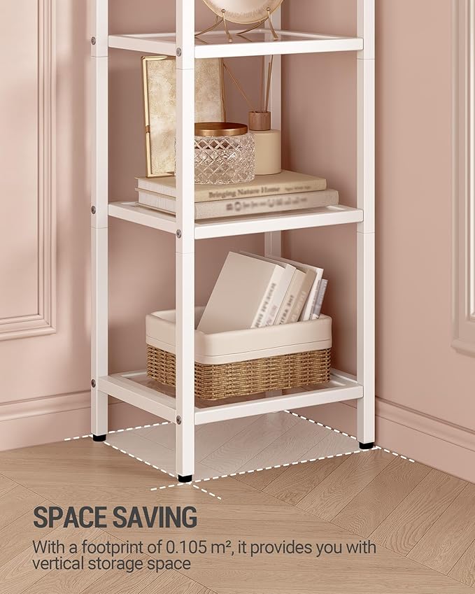 Hzuaneri Bookcase Bookshelf, Tempered Glass Arched Bookshelf