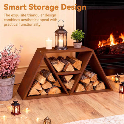 Decoroca Large Firewood Storage Rack Heavy Duty Smokeless Fire Ring – 40"