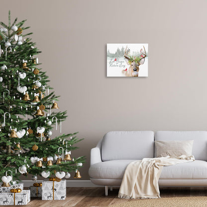 Stupell Industries Winter Reindeer Holiday, 16 x 20 Inch Canvas Wall Art
