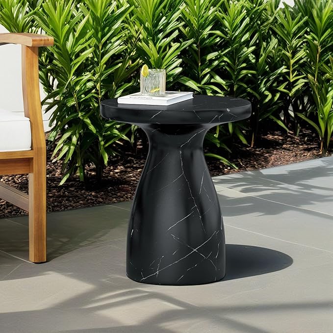 Christopher Knight Home Jayme Outdoor Side Table, Round Top Patio End Table