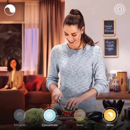 Philips Hue White and Colour Ambiance Smart Light Bulb 2 Pack 75W - 1100 Lumen [E27 Edison Screw] with Bluetooth. Works with Alexa, Google Assistant and Apple Homekit
